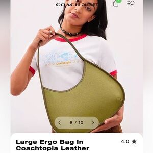 COACH Large Ergo Shoulder Bag in Olive Green